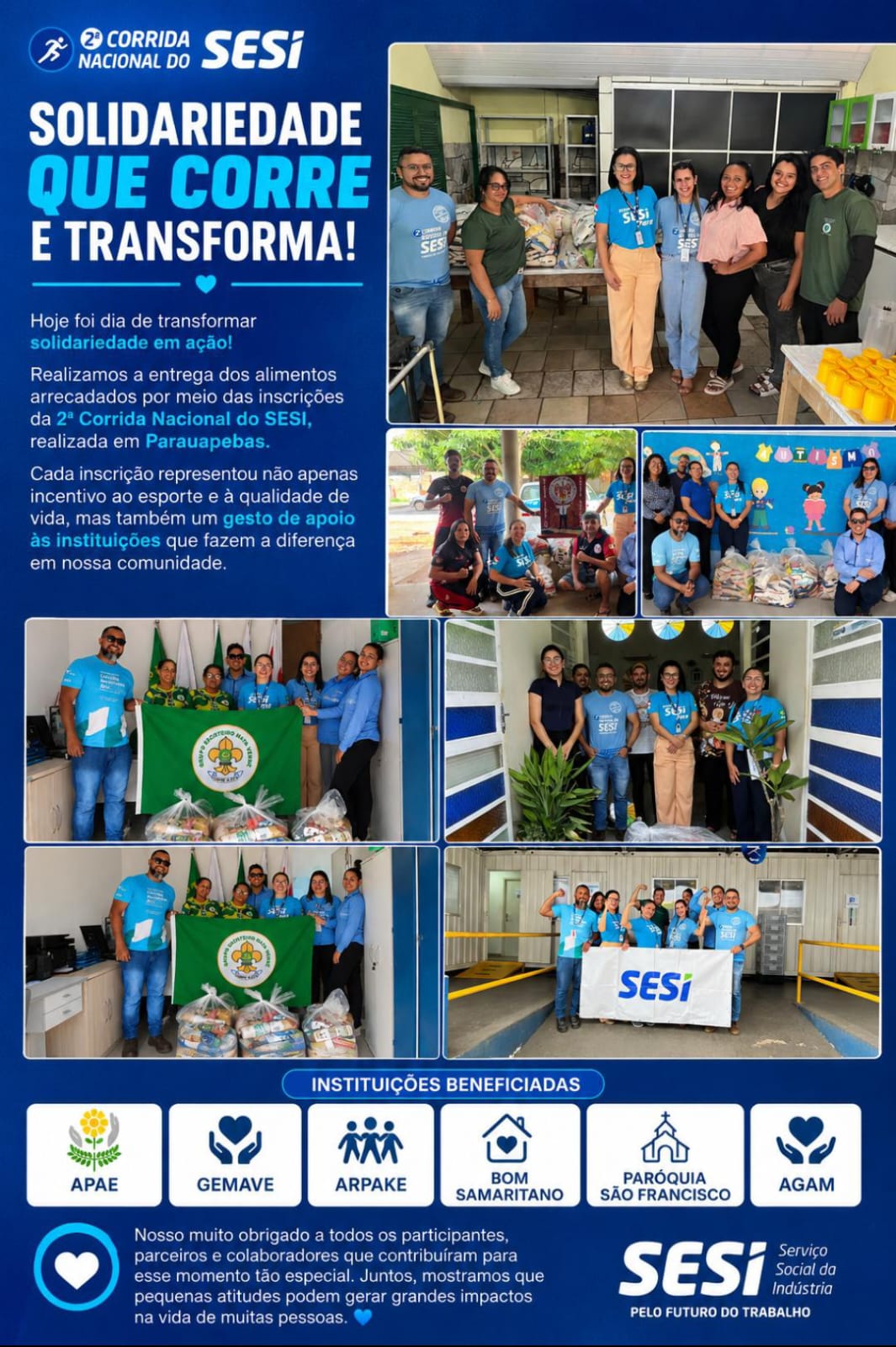 Entrega das doações da 2ª Corrida Nacional do SESI