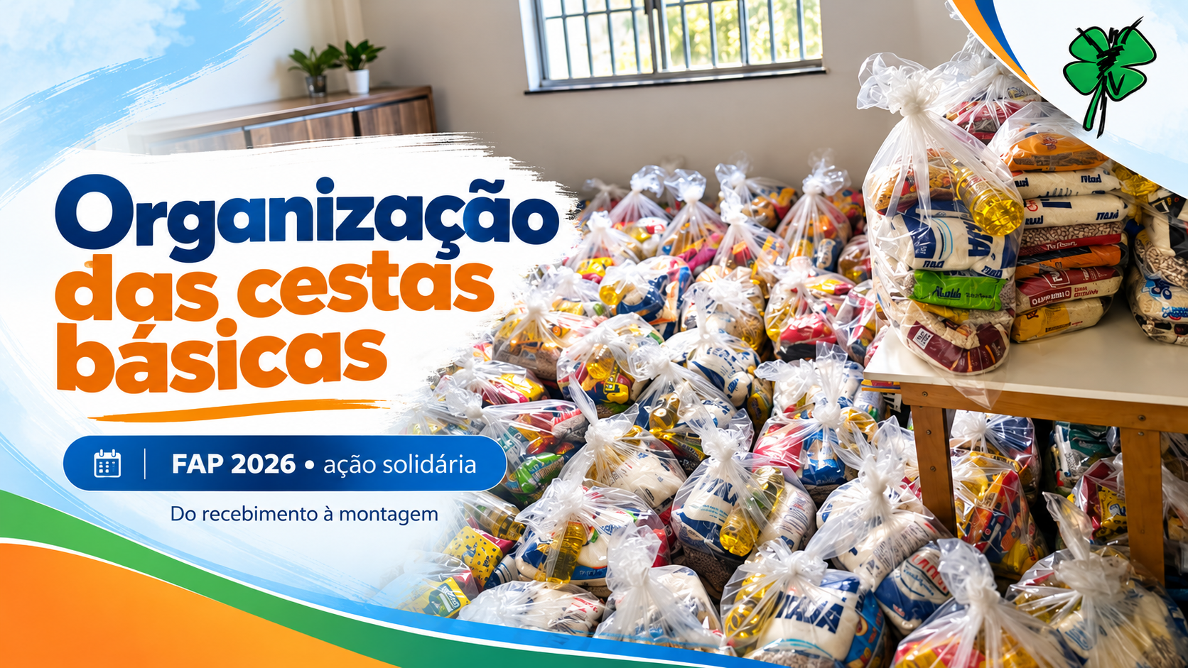 Fundação Bom Samaritano realiza a organização dos alimentos arrecadados na FAP 2026 e montagem das cestas básicas Fundação Bom Samaritano realiza a organização dos alimentos arrecadados na FAP 2026 e montagem das cestas básicas